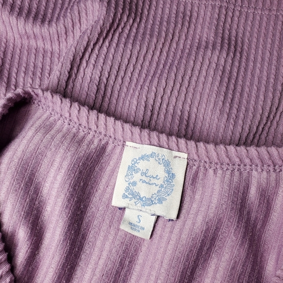 Francesca's Blue Rain Becca Boxy Soft Rib Knit Tee Women's Size Small NWOT - Picture 14 of 16